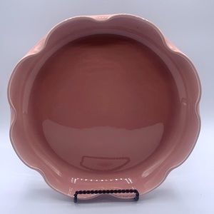 Vintage MCM Pink California Pottery S-50 Scalloped Pinched Pottery Bowl